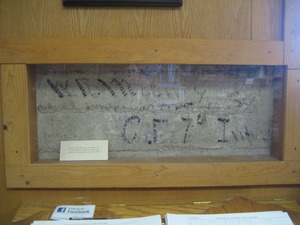 Private Mooney graffiti in Commissary Building at Fort Laramie National Historic Sit